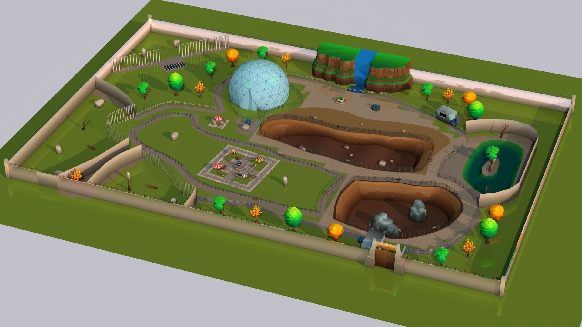 Toon 3D Zoo Low-poly 3D model_5