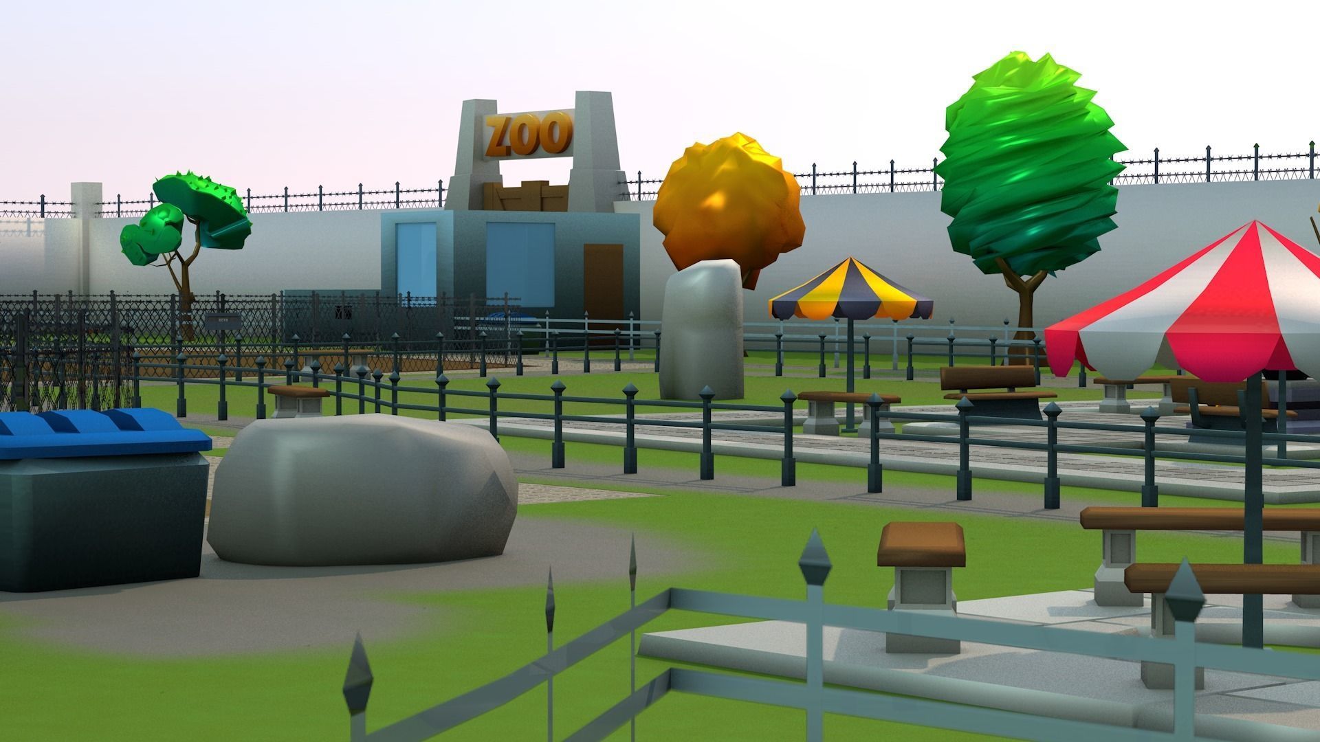 Toon 3D Zoo Low-poly 3D model_4