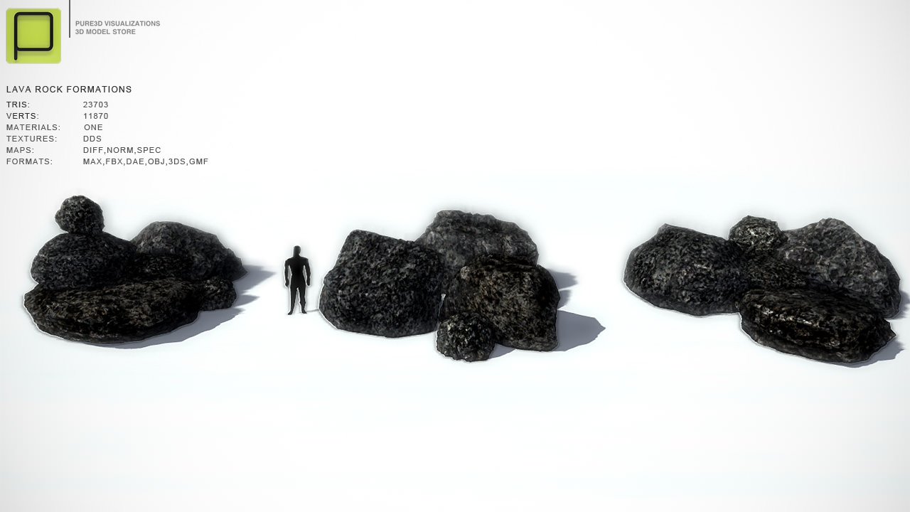 35 Rock Models For Mobile Games Low-poly 3D model_7