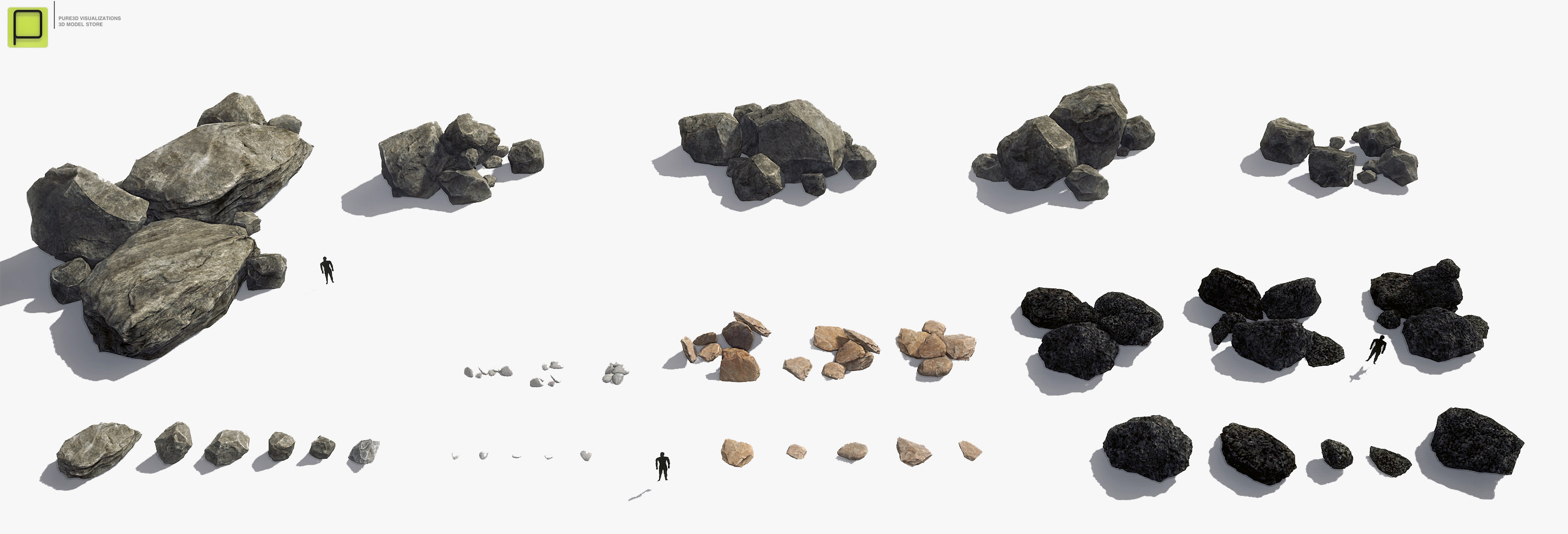 35 Rock Models For Mobile Games Low-poly 3D model_10