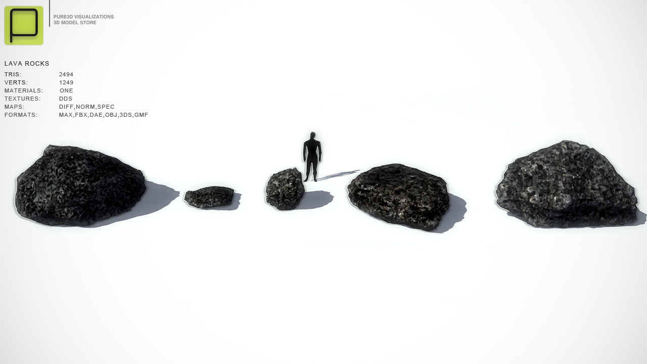 35 Rock Models For Mobile Games Low-poly 3D model_8