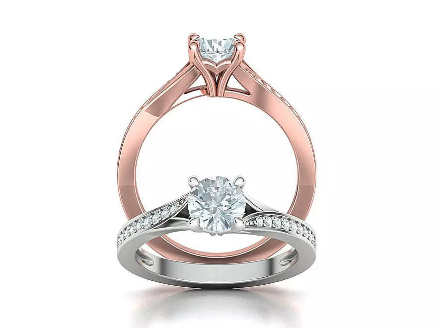 Diamond Ring Solitaire Engagement ring 3dmodel 3D print model
