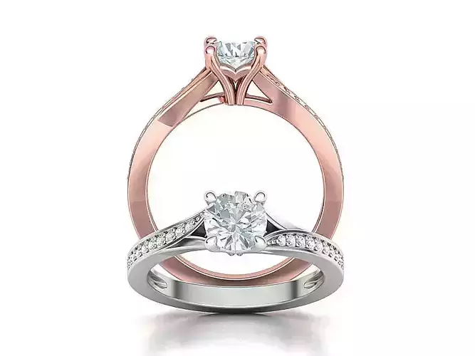 Diamond Ring Solitaire Engagement ring 3dmodel 
