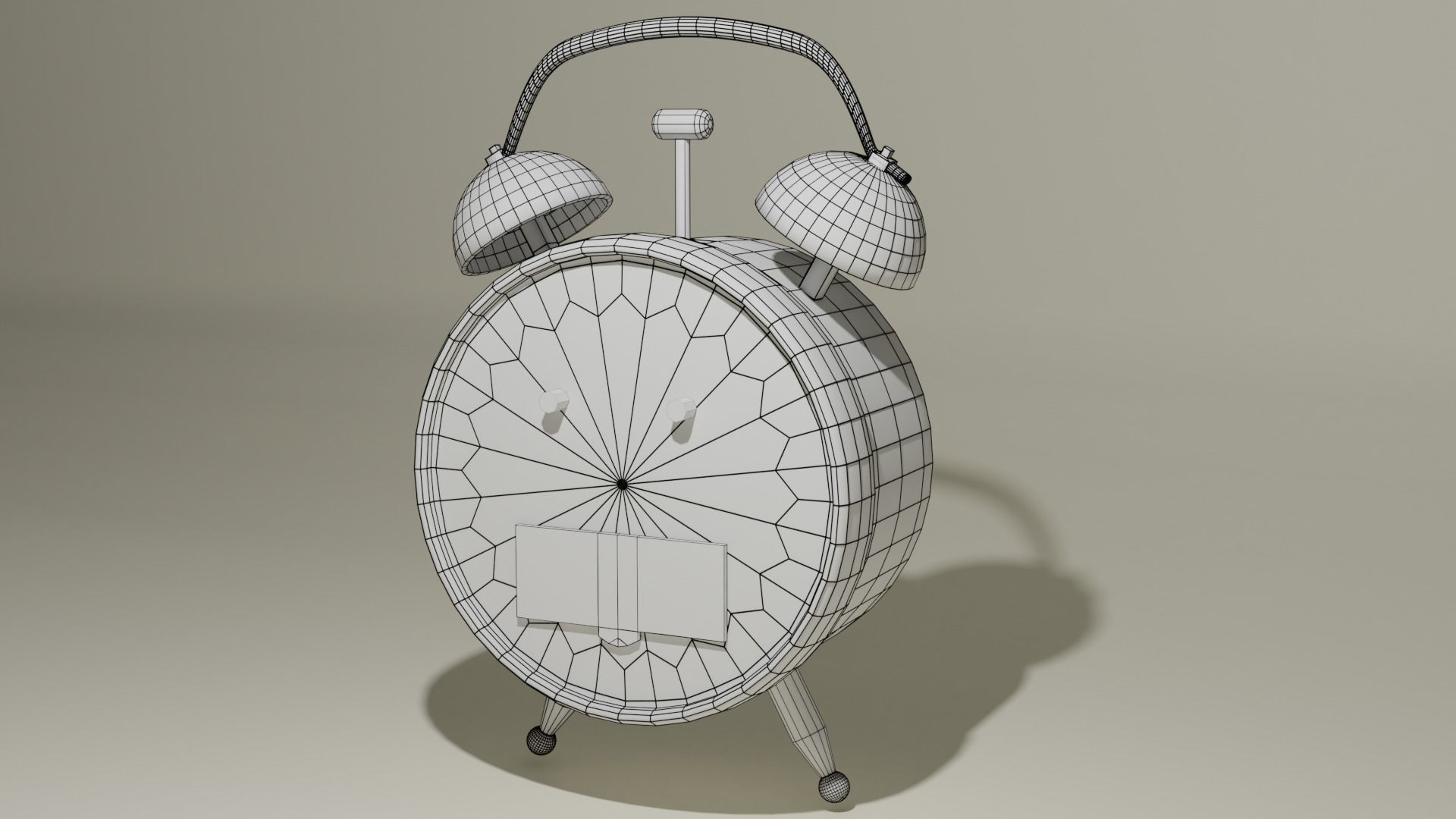 Tabletop Clock Free low-poly 3D model_5