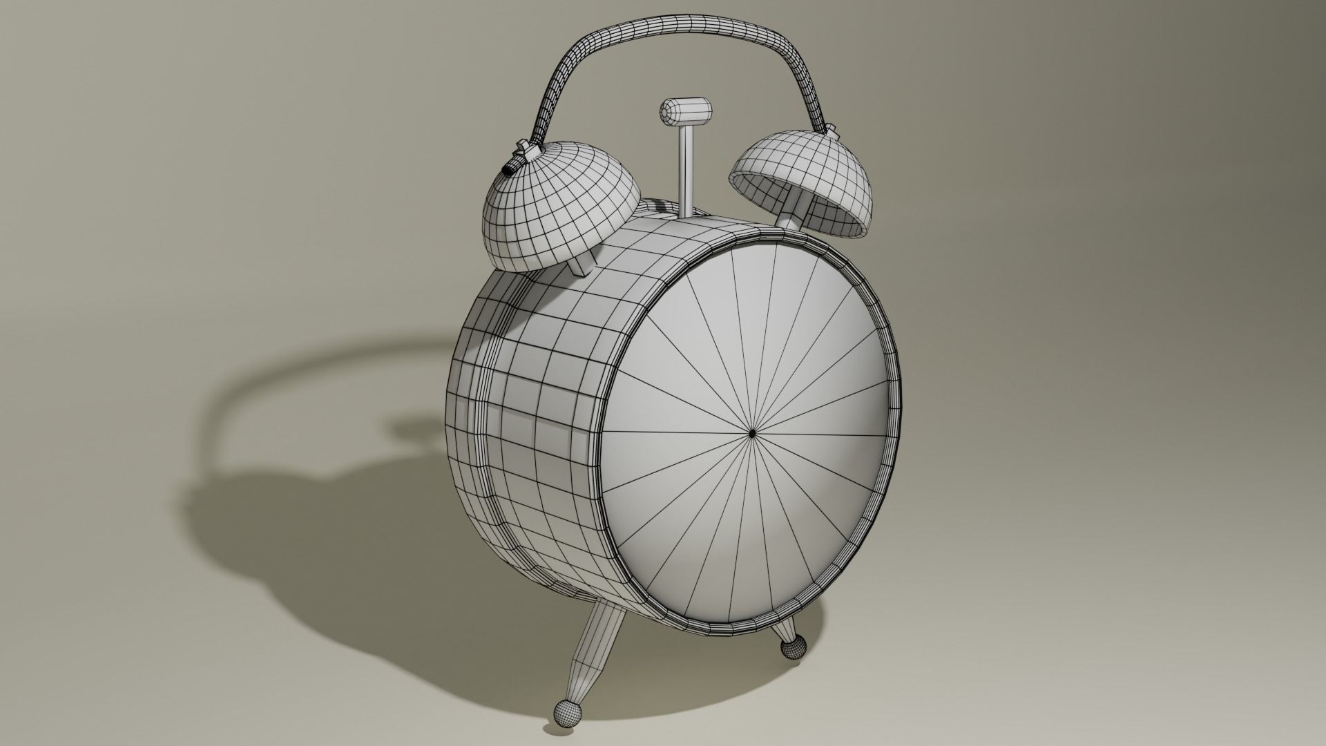 Tabletop Clock Free low-poly 3D model_4