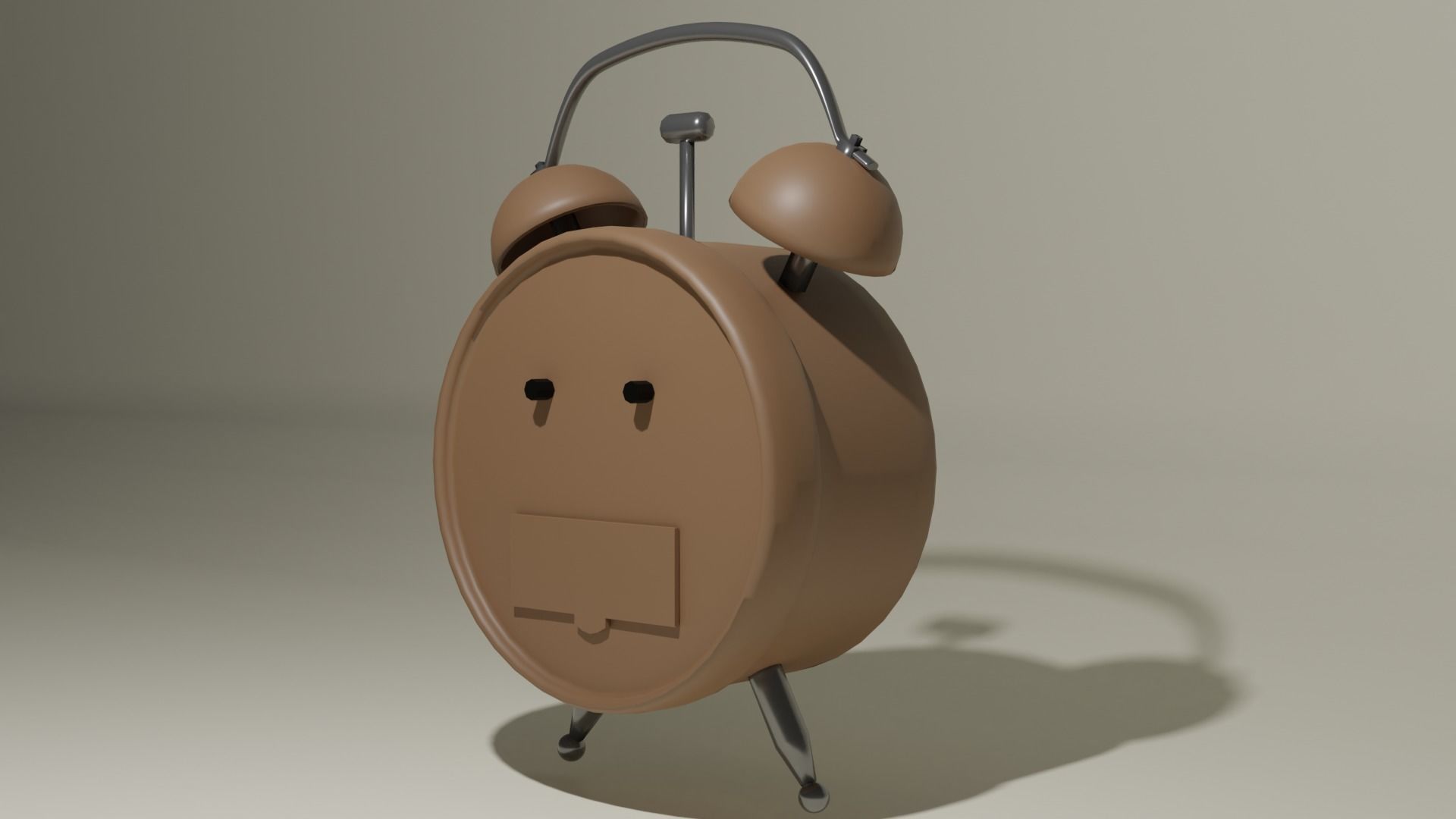 Tabletop Clock Free low-poly 3D model_2