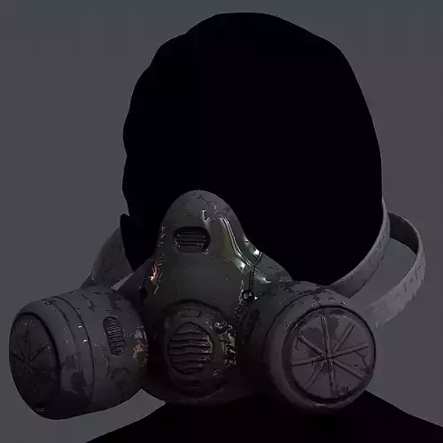 Gas mask helmet 3d model scifi Low-poly Low-poly 3D model