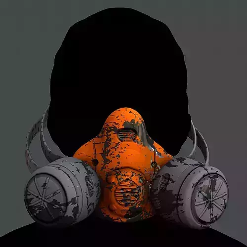 Gas mask helmet 3d model scifi Low-poly Low-poly 3D model