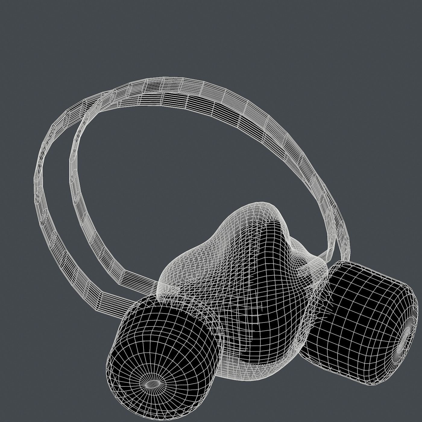 Gas mask helmet 3d model scifi Low-poly Low-poly 3D model Low-poly 3D model_7