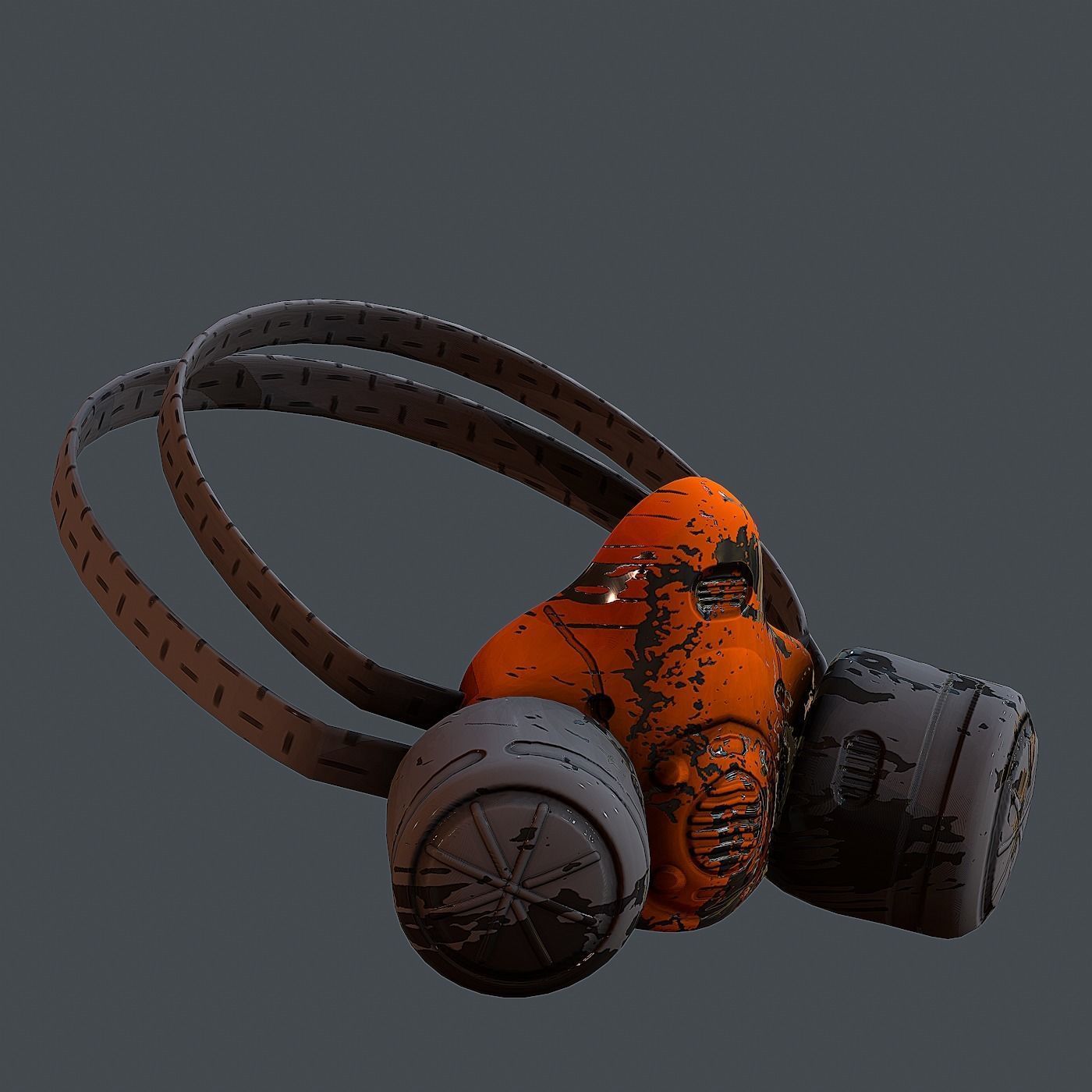 Gas mask helmet 3d model scifi Low-poly Low-poly 3D model Low-poly 3D model_3