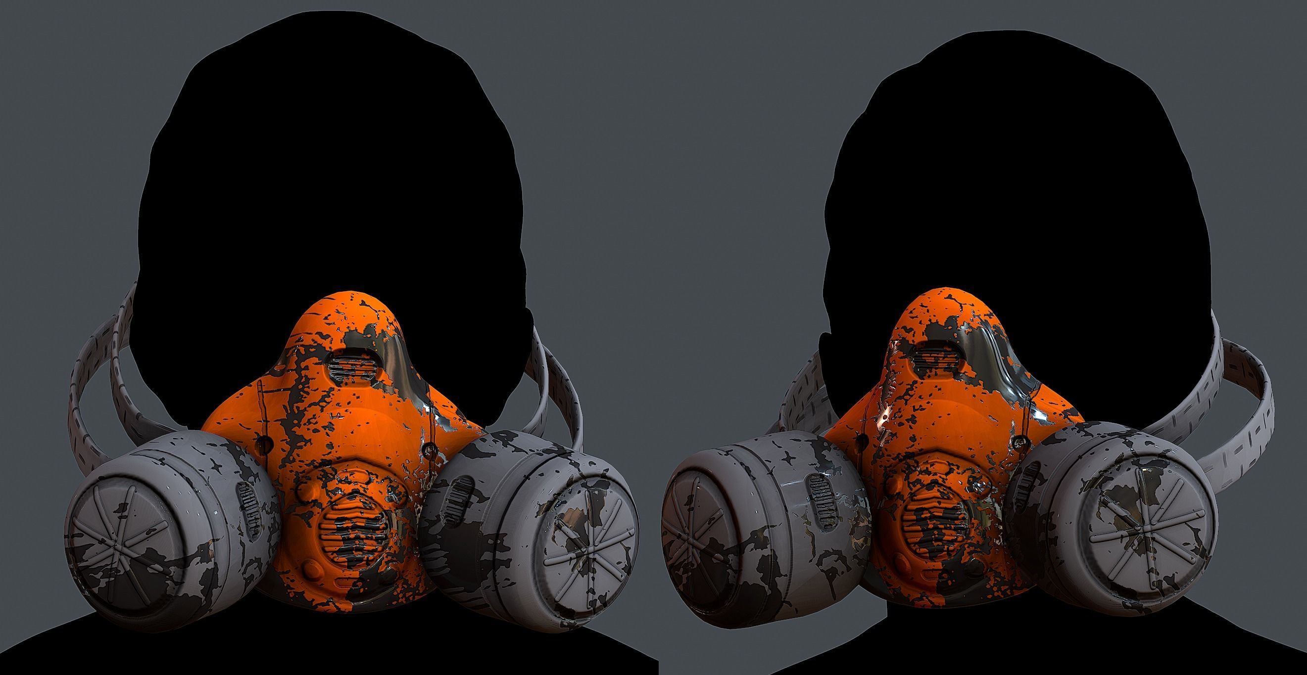 Gas mask helmet 3d model scifi Low-poly Low-poly 3D model Low-poly 3D model_1