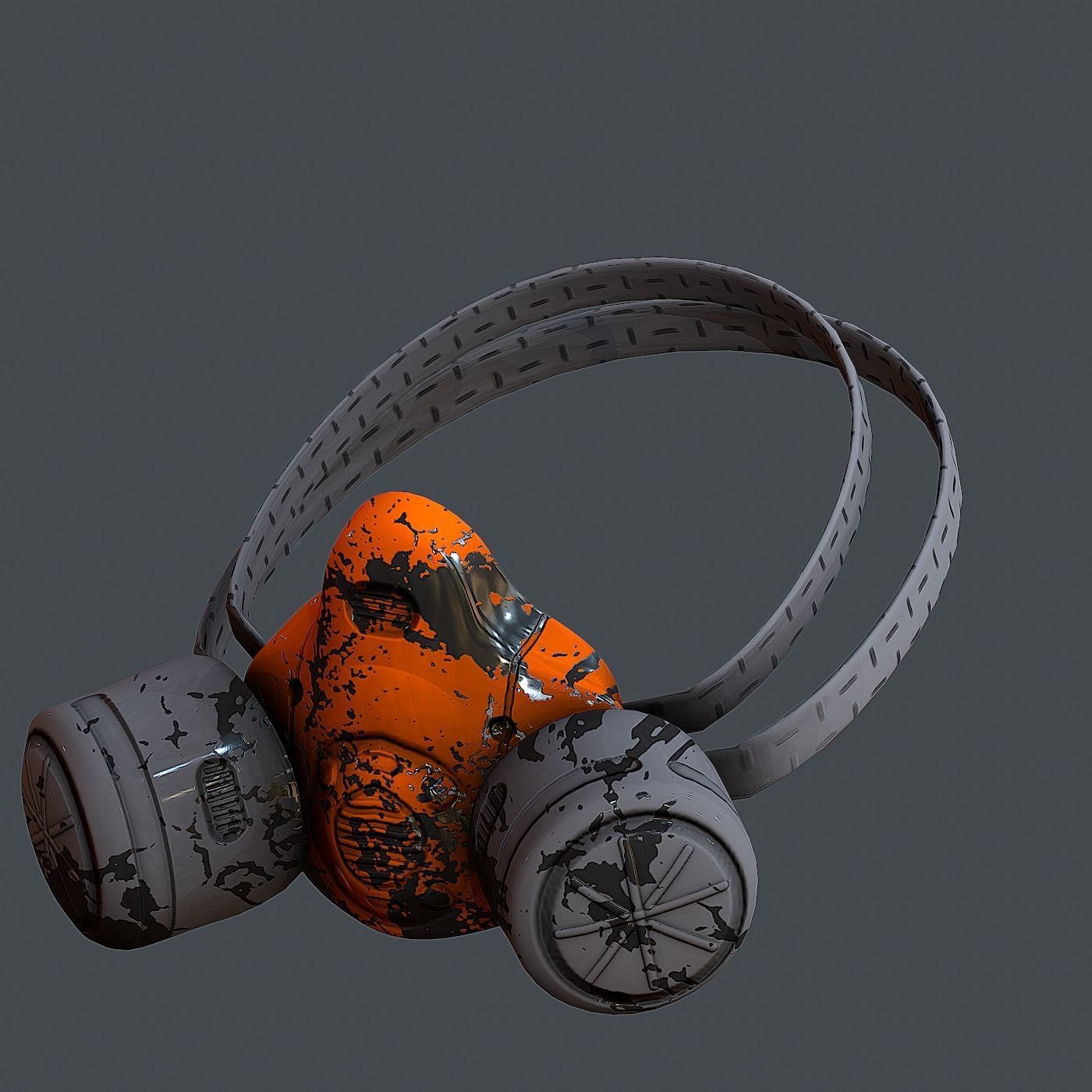 Gas mask helmet 3d model scifi Low-poly Low-poly 3D model Low-poly 3D model_5