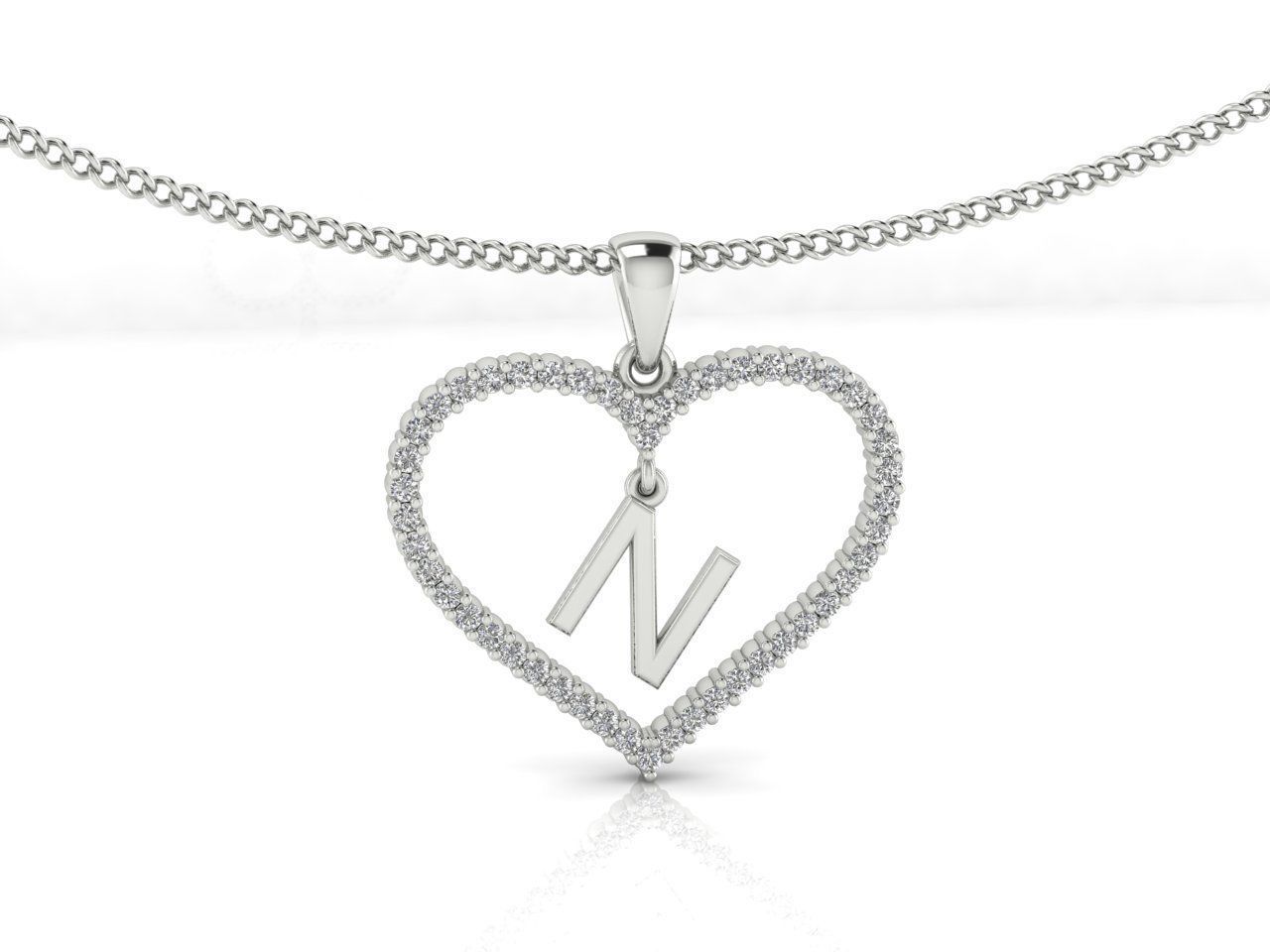 Heart Alphabet N 3D print model_2