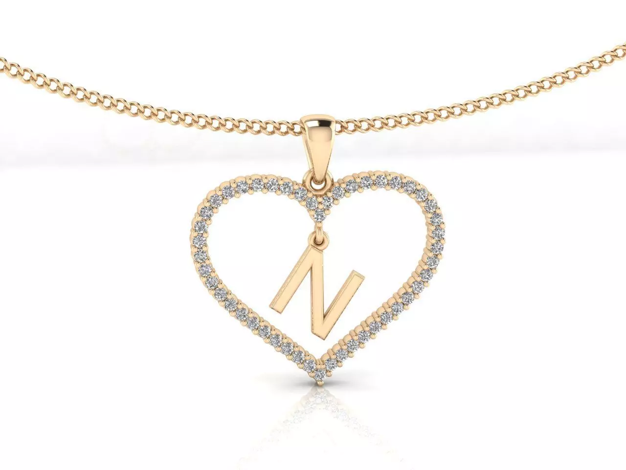 Heart Alphabet N 3D print model_0