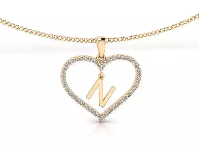 Heart Alphabet N 3D print model