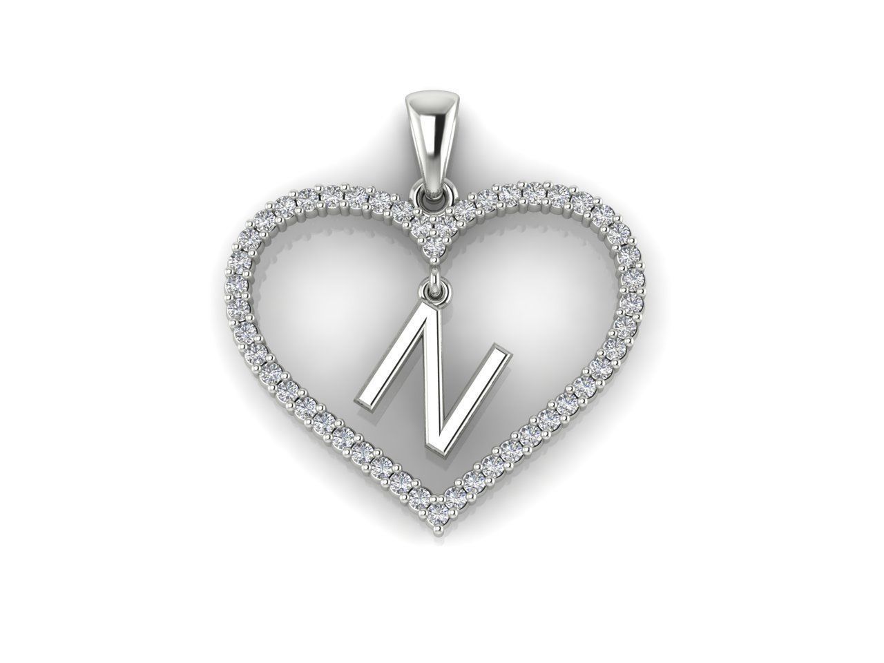 Heart Alphabet N 3D print model_8