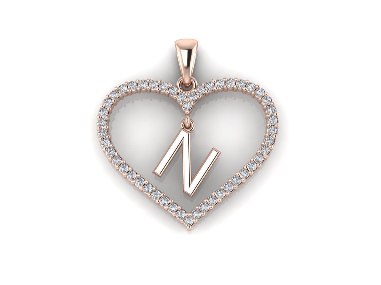 Heart Alphabet N 3D print model_7