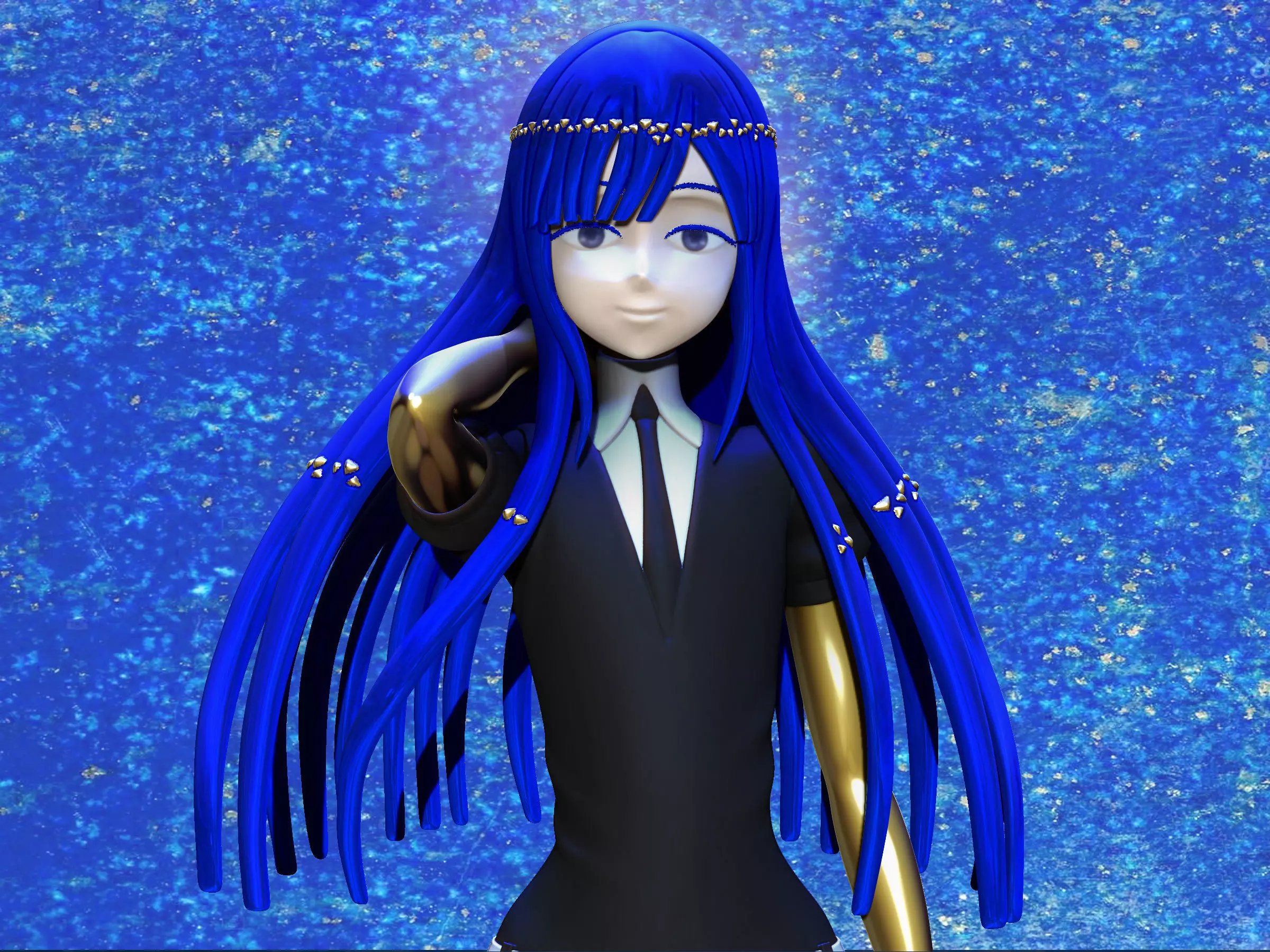 phosphophyllite  lapislazzuli version  3D print model_0