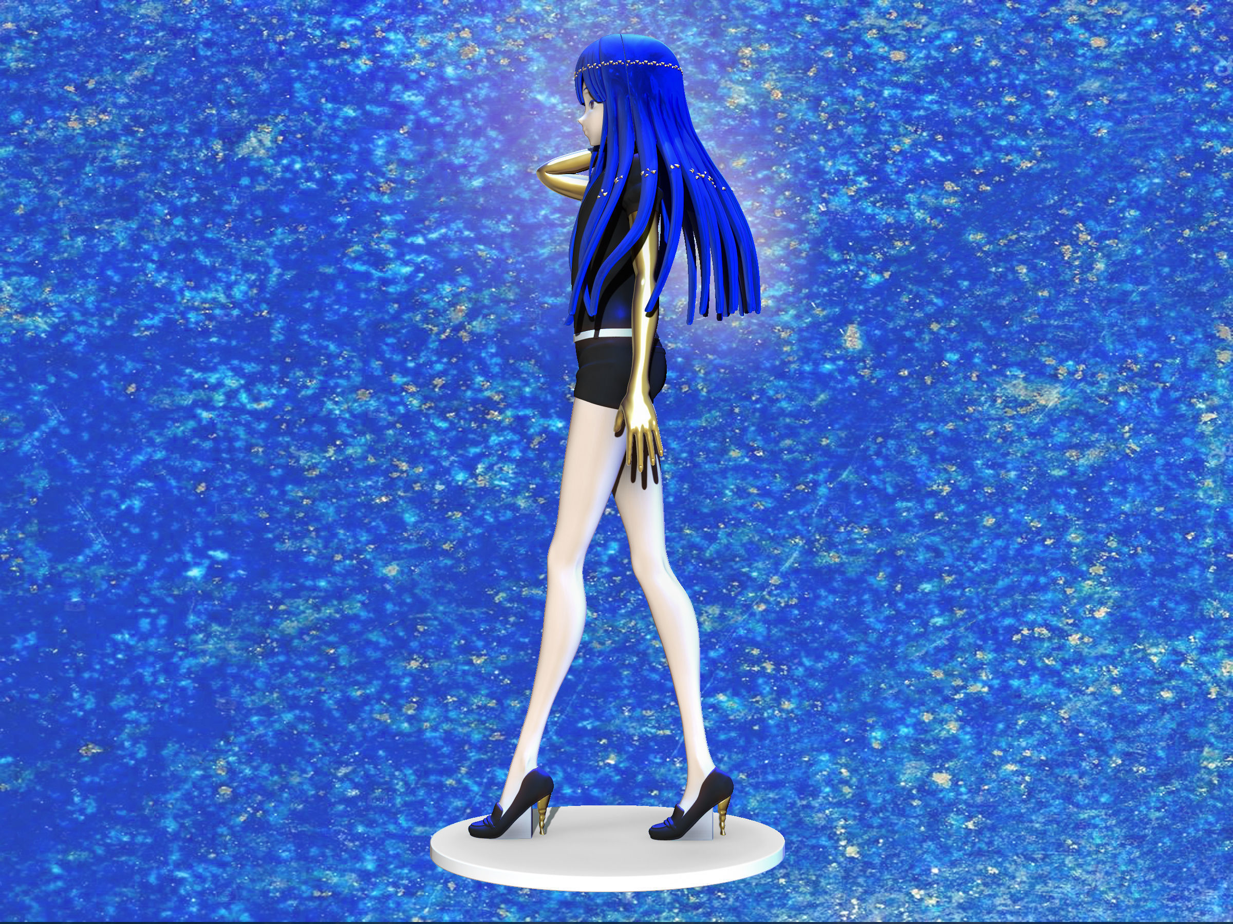 phosphophyllite  lapislazzuli version  3D print model_3