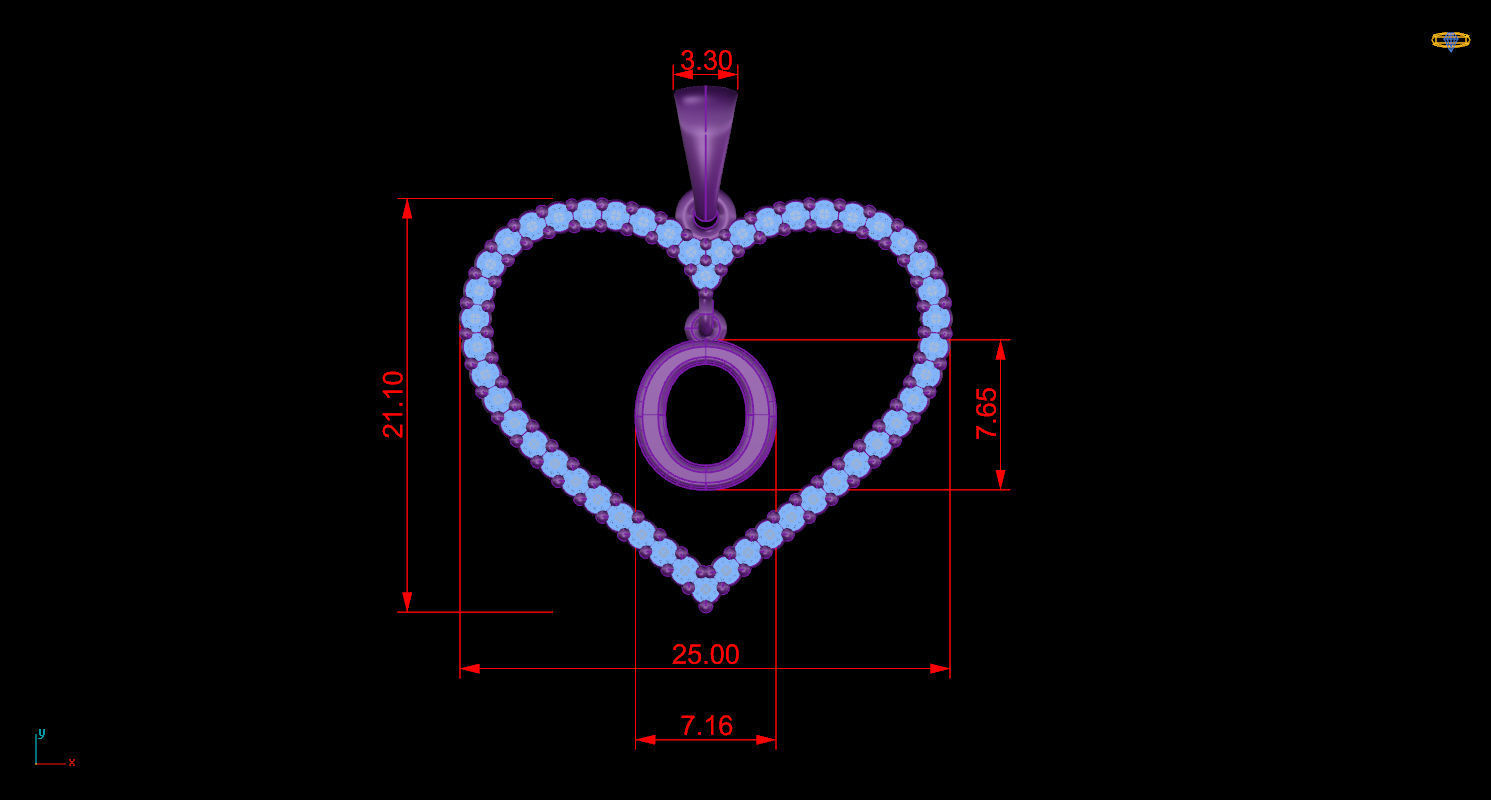 Heart Alphabet O 3D print model_9
