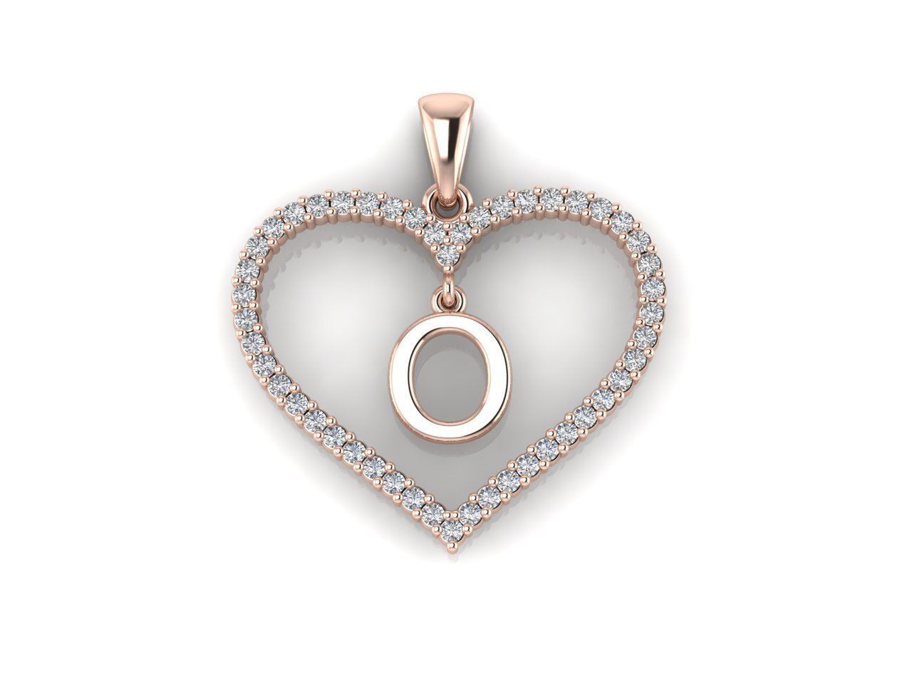 Heart Alphabet O 3D print model_7