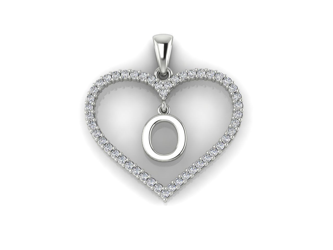 Heart Alphabet O 3D print model_8