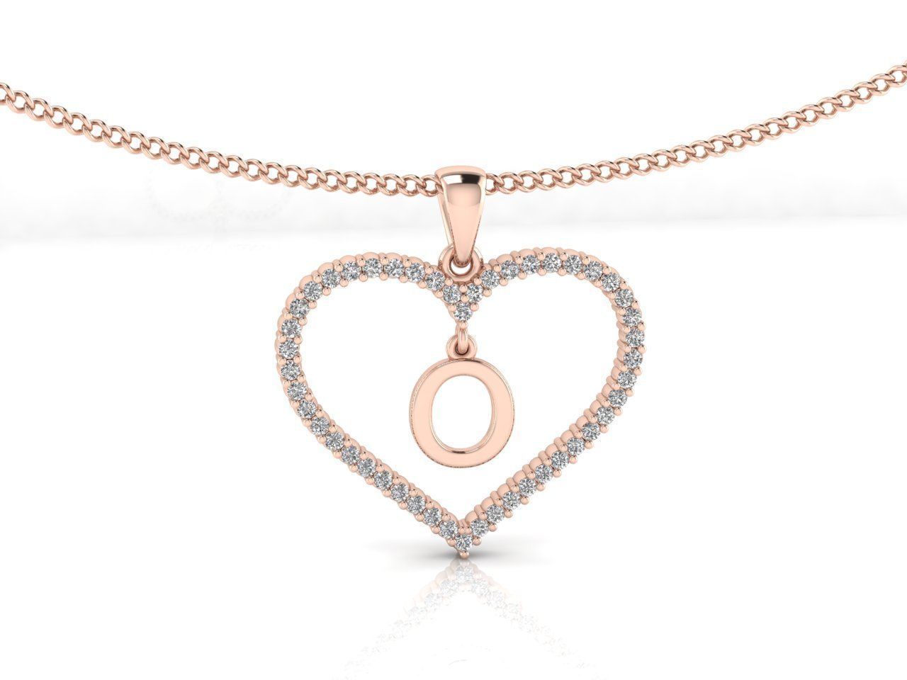 Heart Alphabet O 3D print model_1