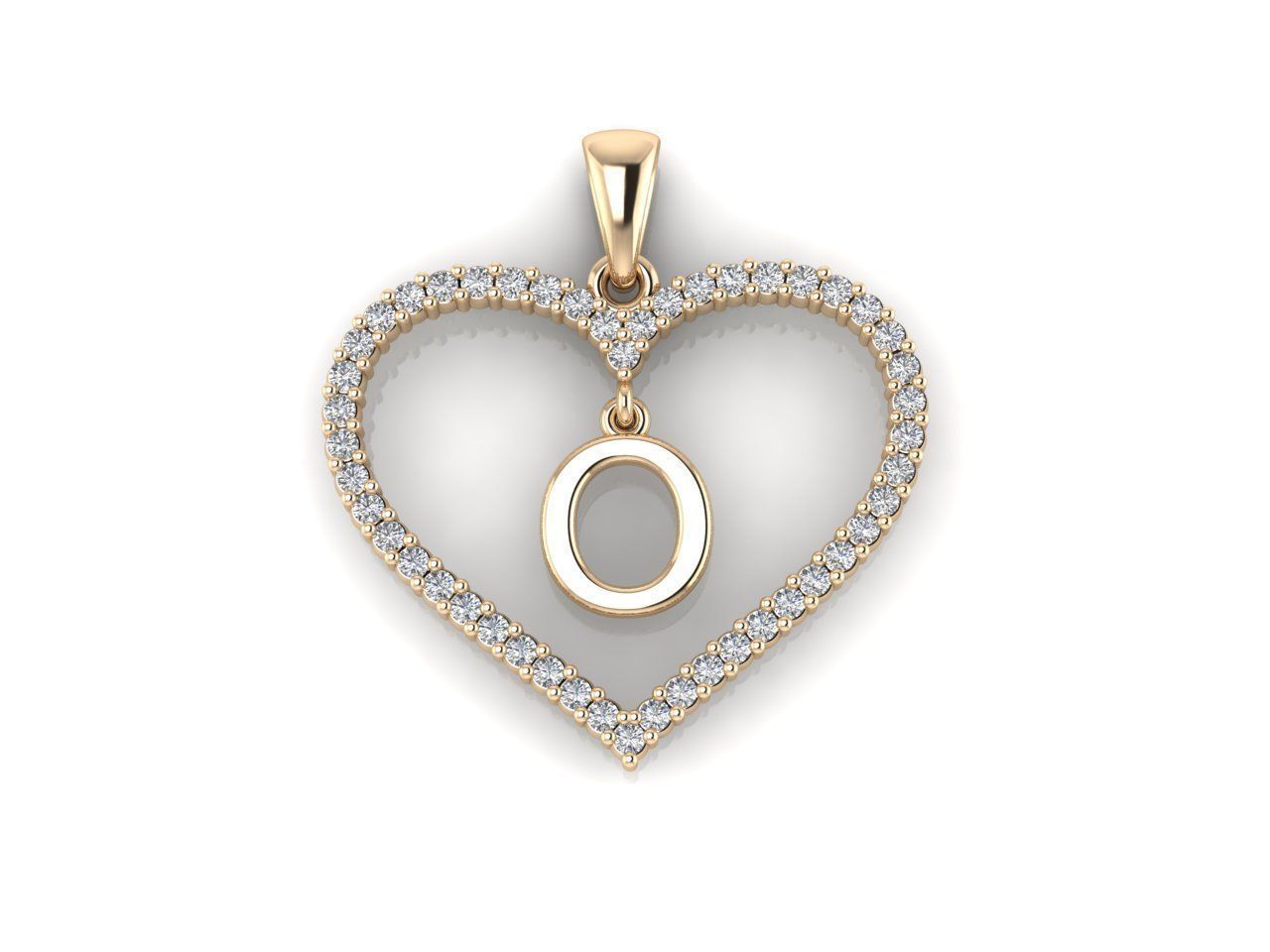 Heart Alphabet O 3D print model_6