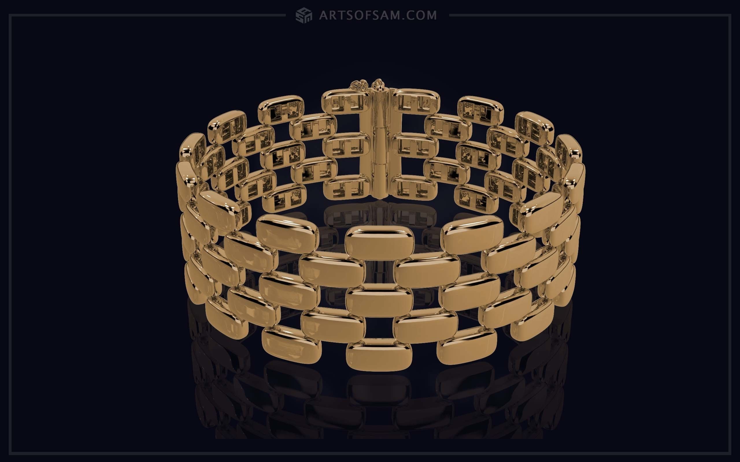 Creative Brick Style Bracelet 3D print model_8