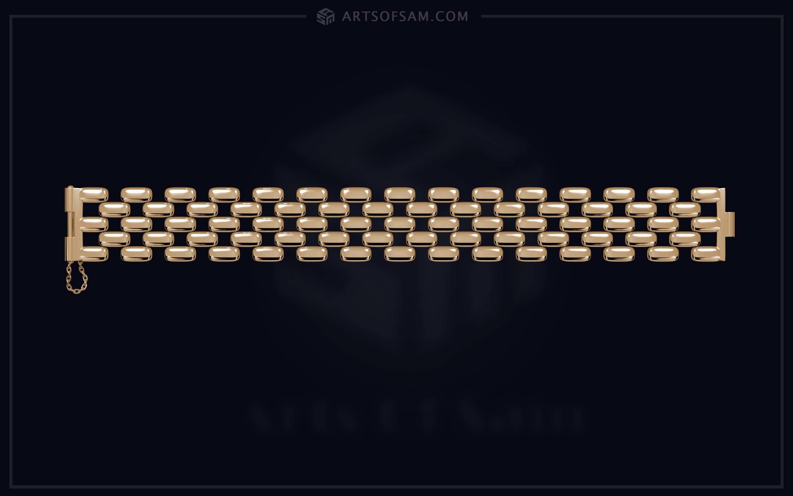 Creative Brick Style Bracelet 3D print model_5