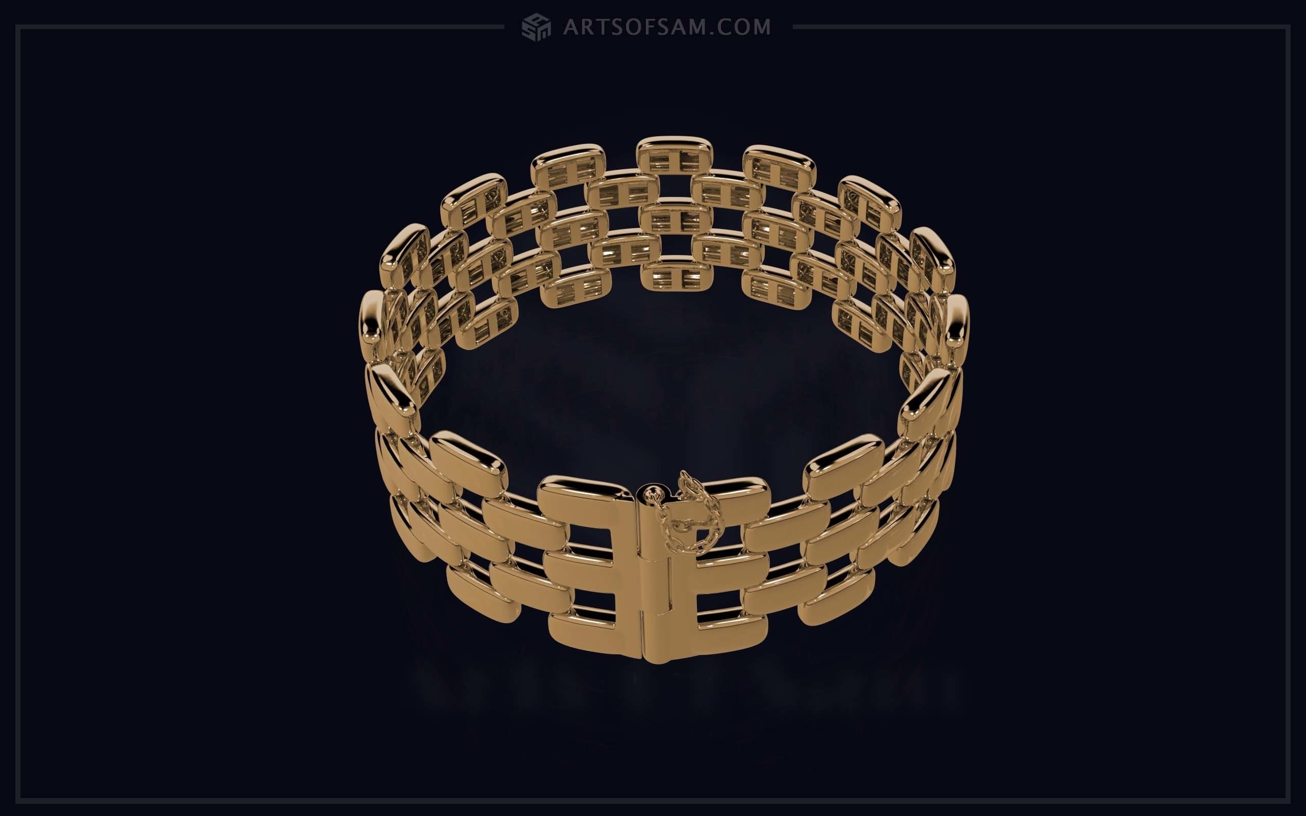 Creative Brick Style Bracelet 3D print model_6