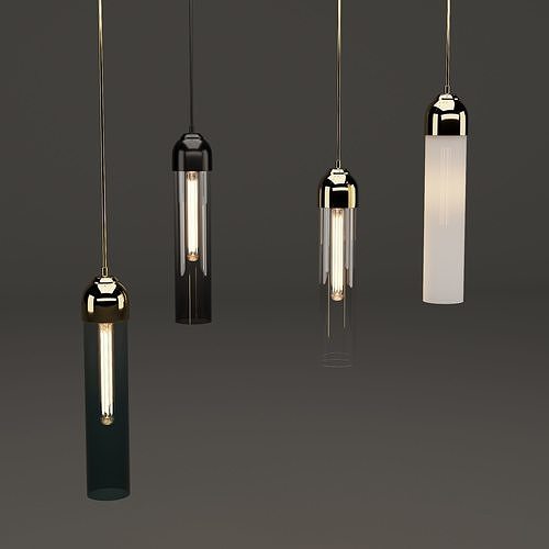 VIANO B pendant light in gold 3D model