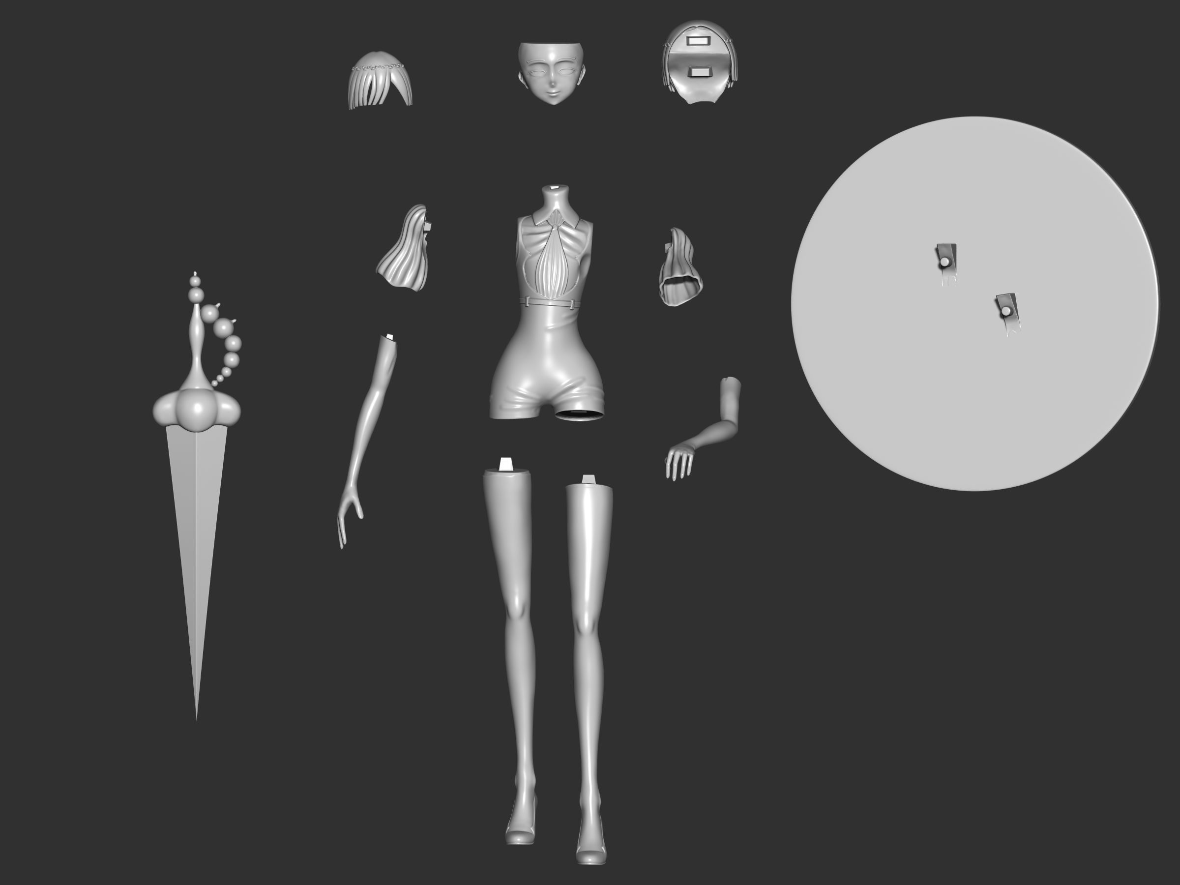 phosphophyllite  post moon version 3D print model_11