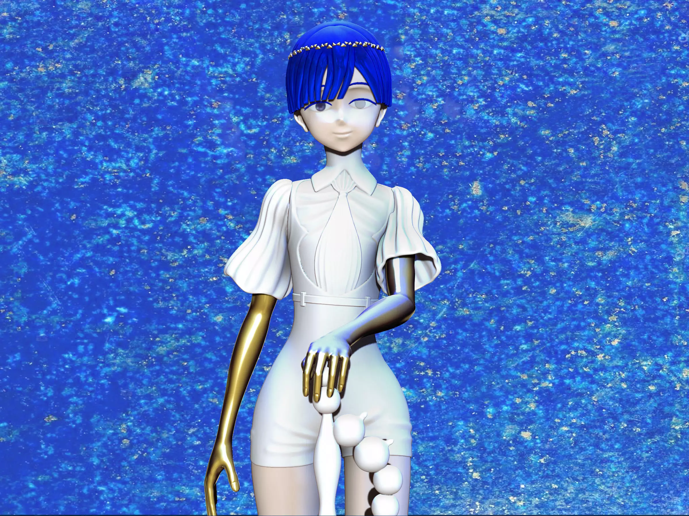 phosphophyllite  post moon version 3D print model_0