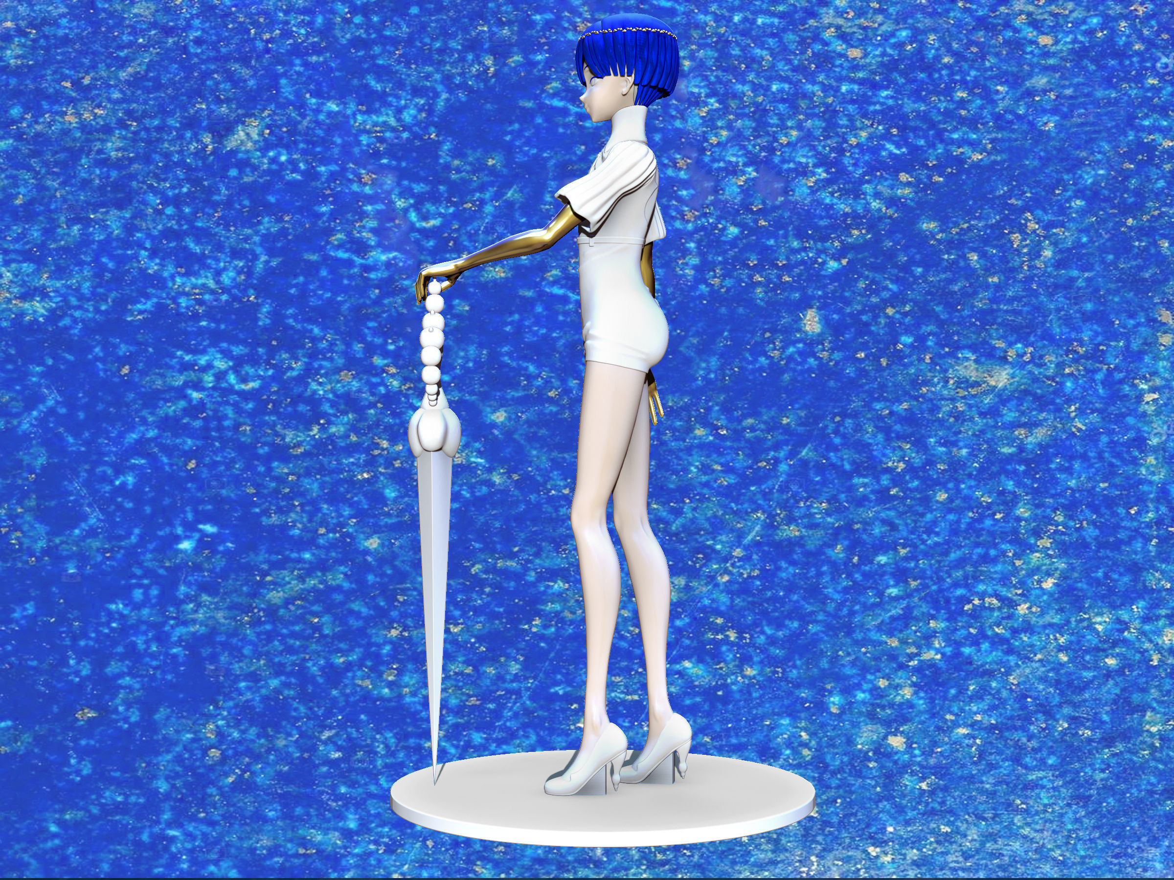 phosphophyllite  post moon version 3D print model_3