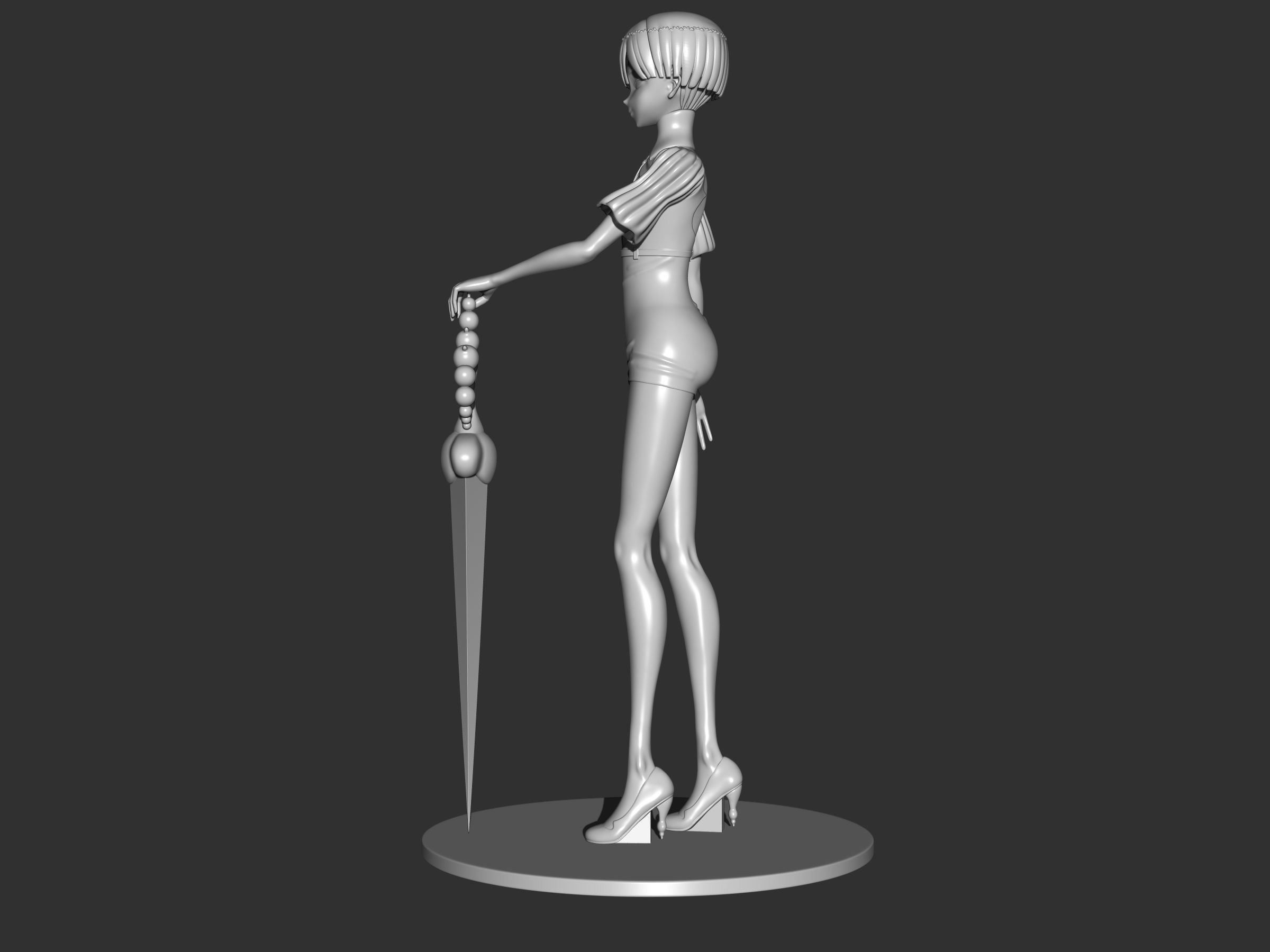 phosphophyllite  post moon version 3D print model_7