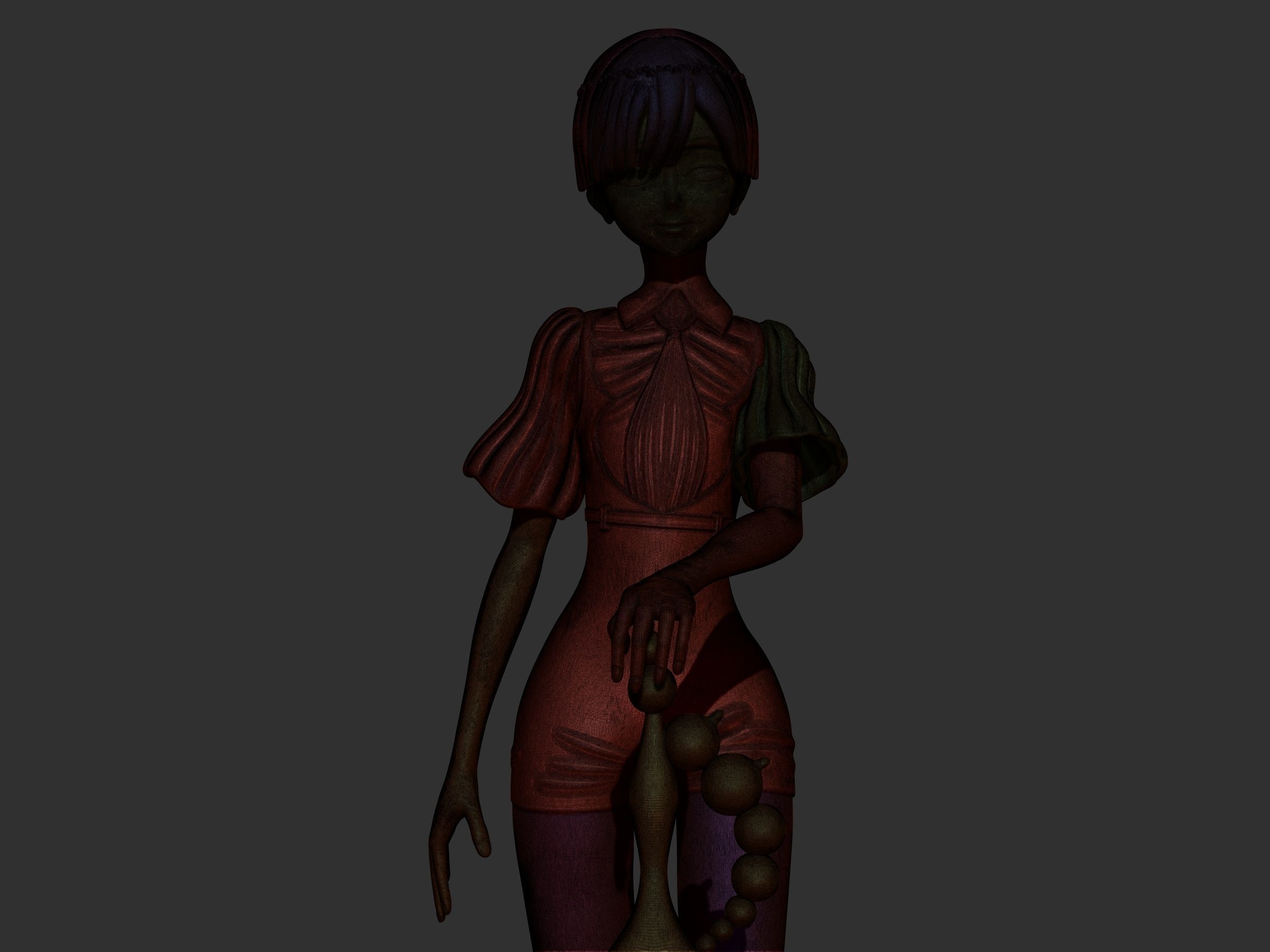 phosphophyllite  post moon version 3D print model_12