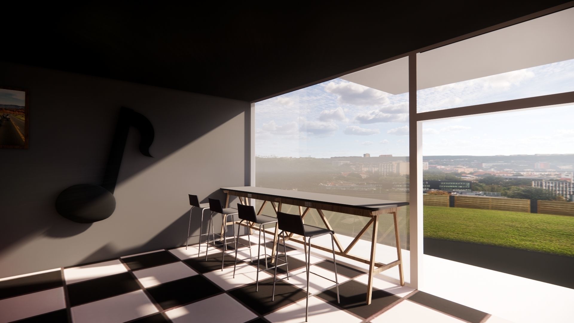 Coffee Shop with Vintage and Modern Design 3D model_2