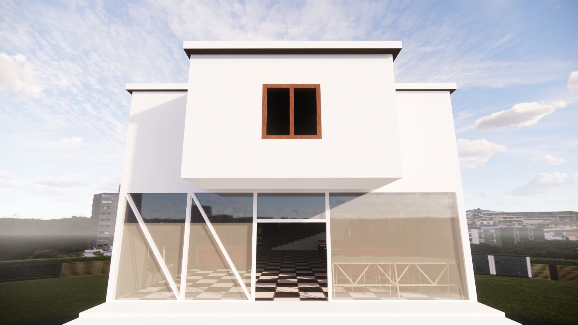 Coffee Shop with Vintage and Modern Design 3D model_1