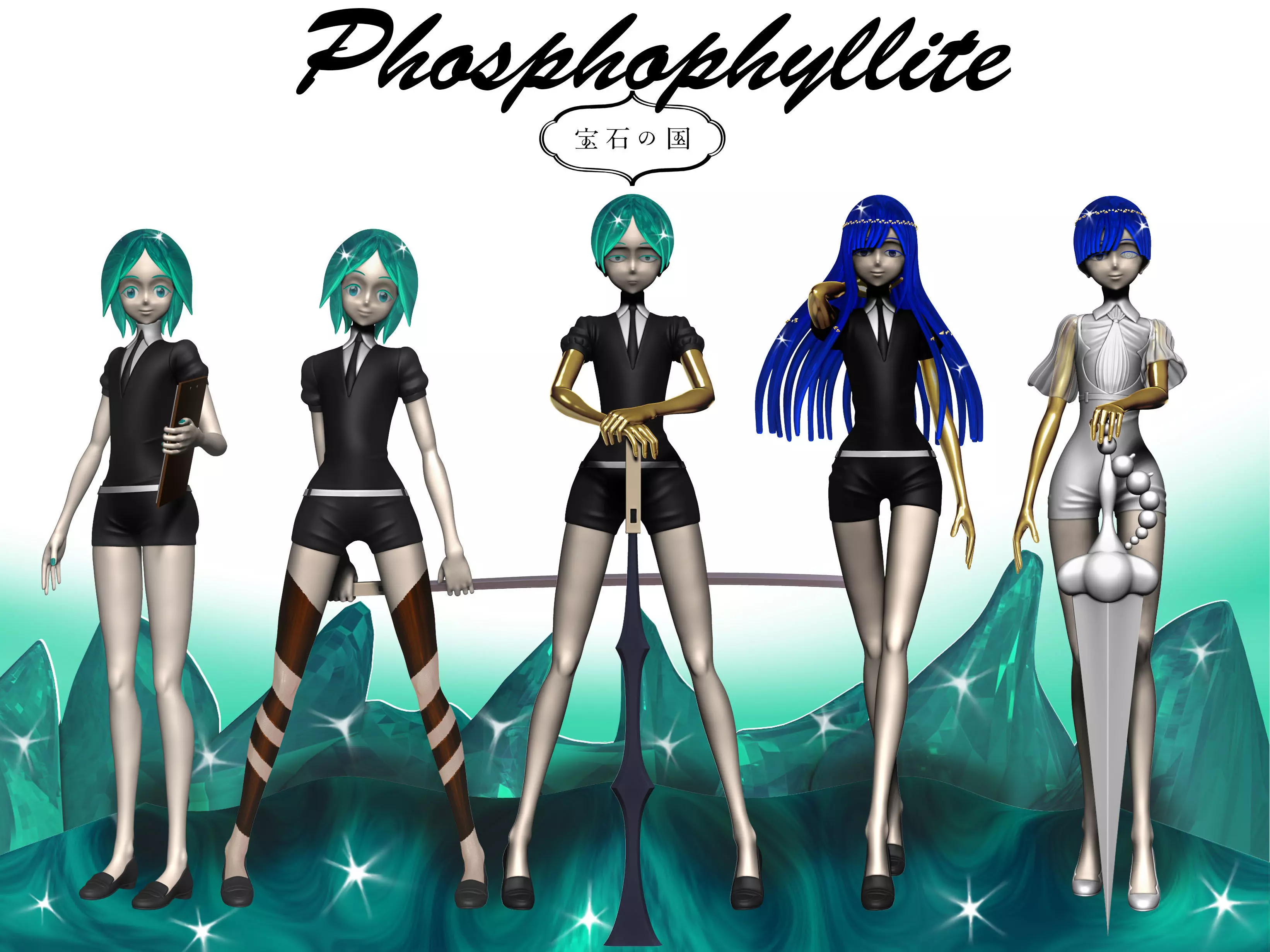 phosphophyllite  all version bundle 3D Model Collection_0