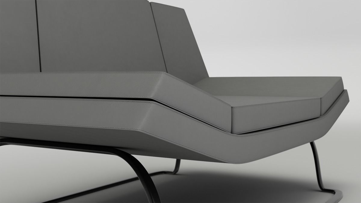 Sofa 02 HightPoly  LowPoly 3D model_5