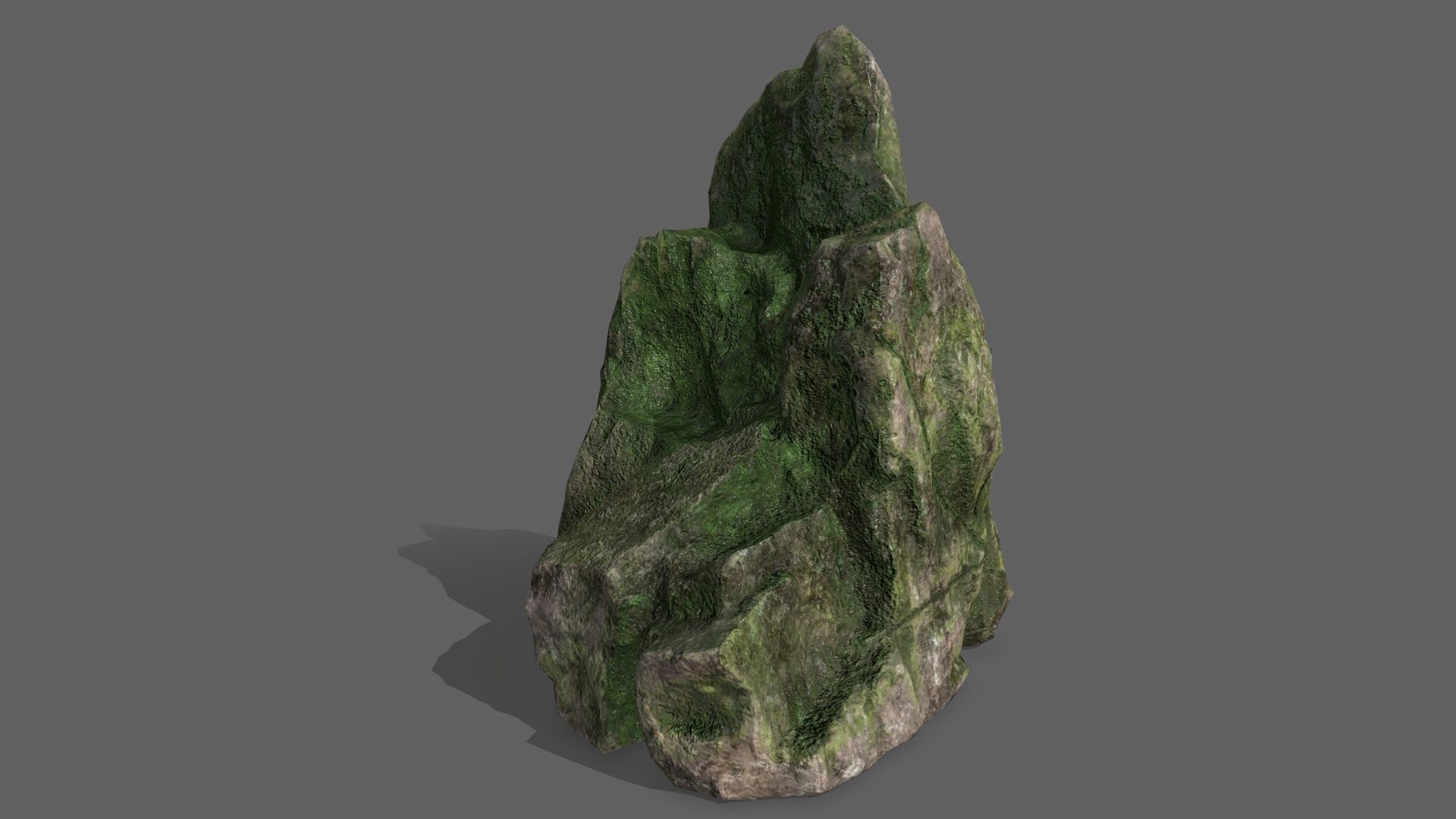 Rock Set with grass Low-poly 3D model_24