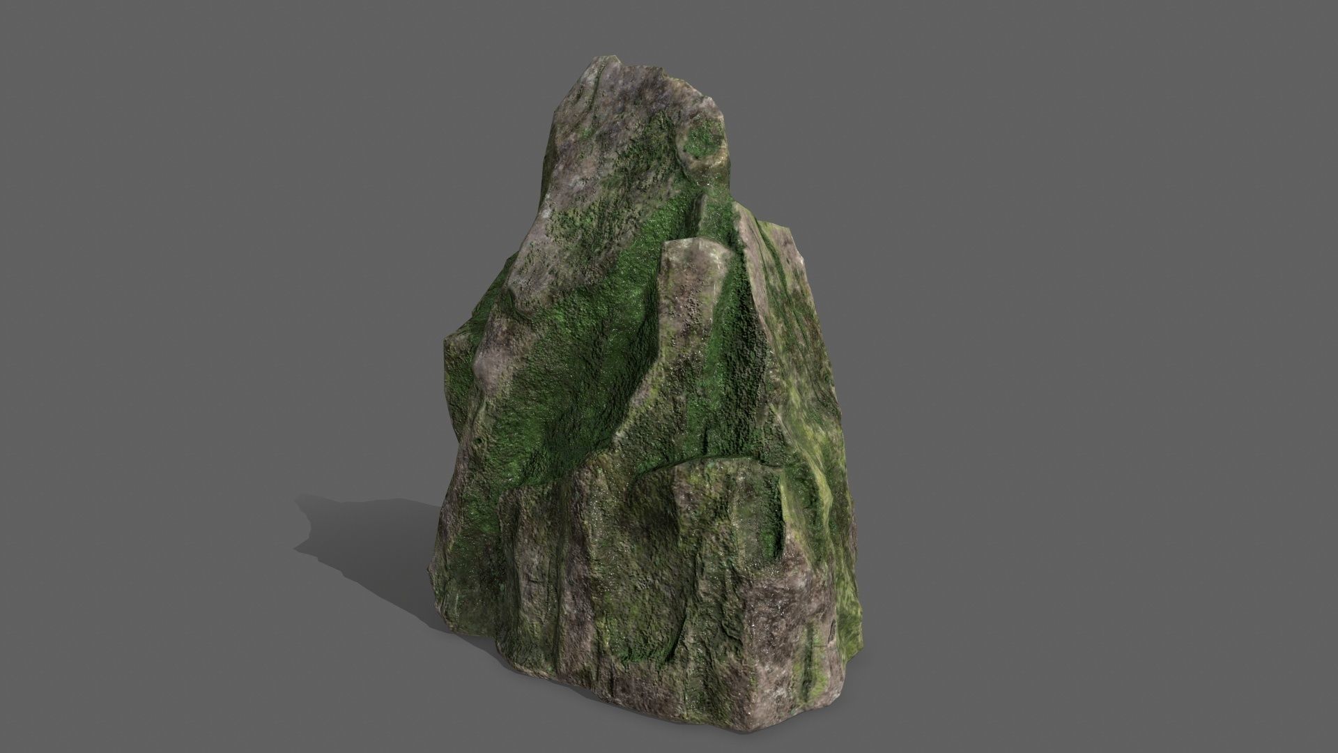 Rock Set with grass Low-poly 3D model_21