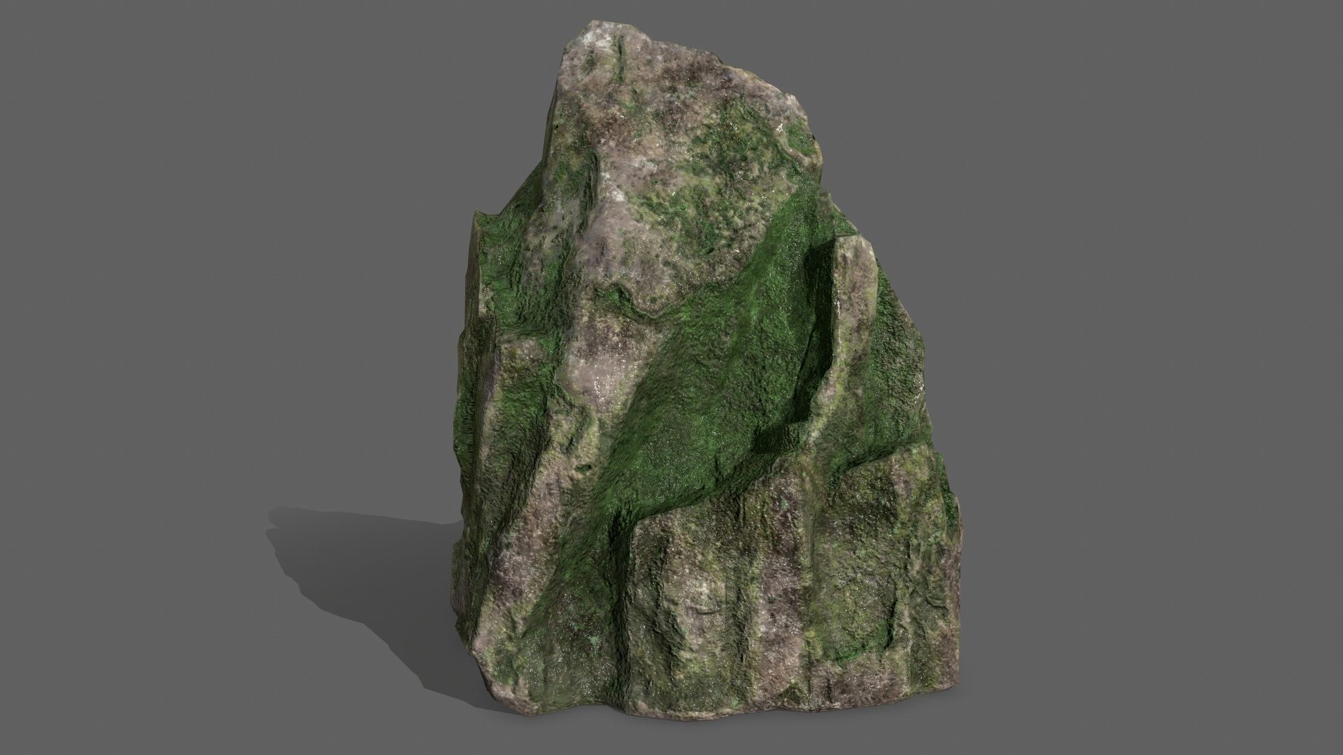 Rock Set with grass Low-poly 3D model_22