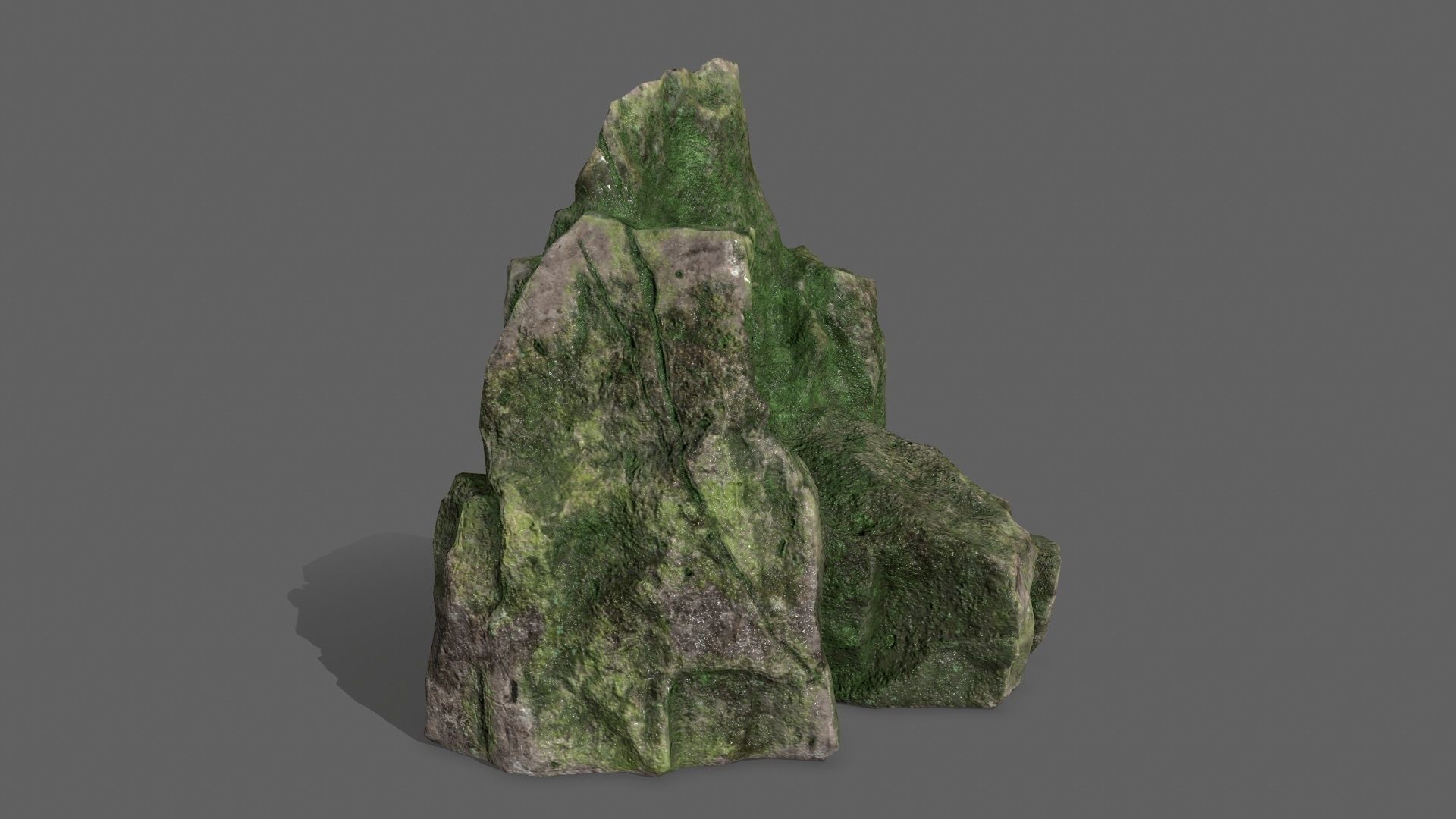 Rock Set with grass Low-poly 3D model_20