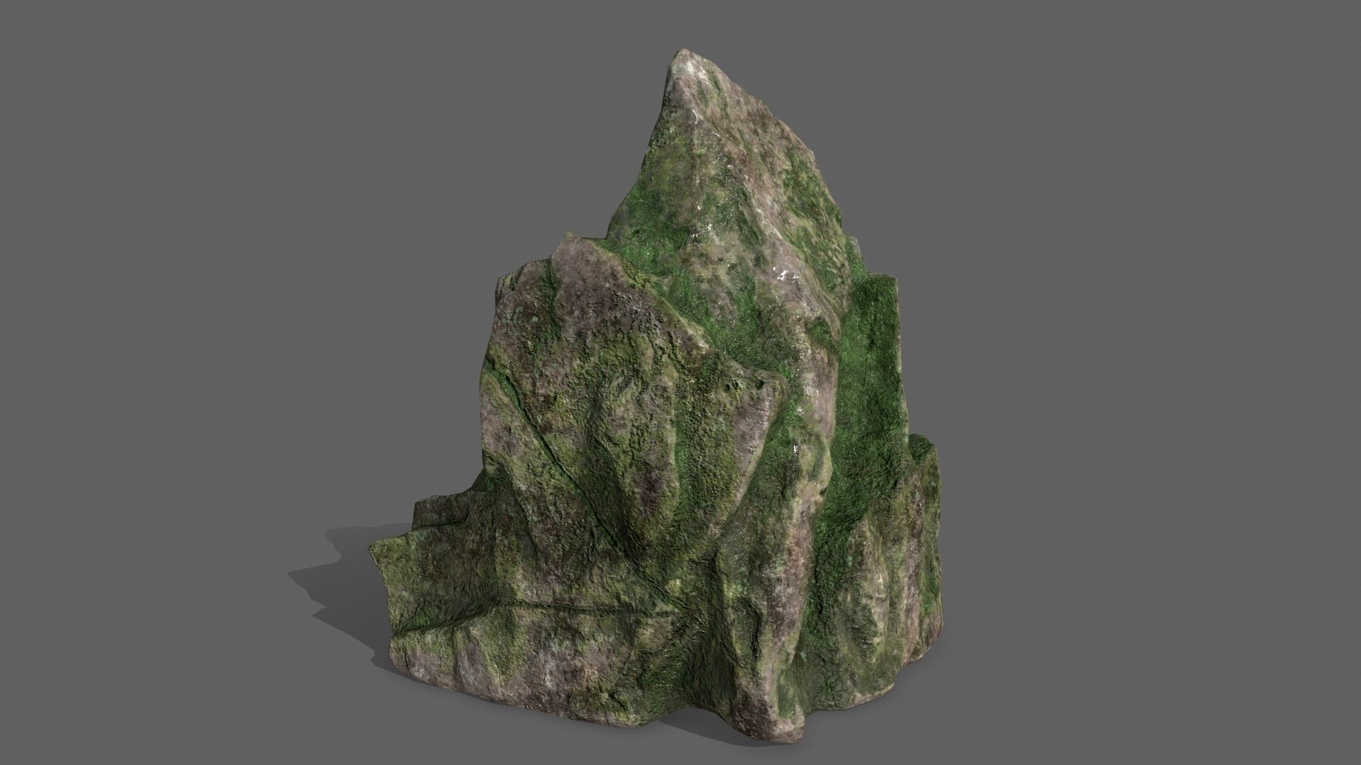 Rock Set with grass Low-poly 3D model_23