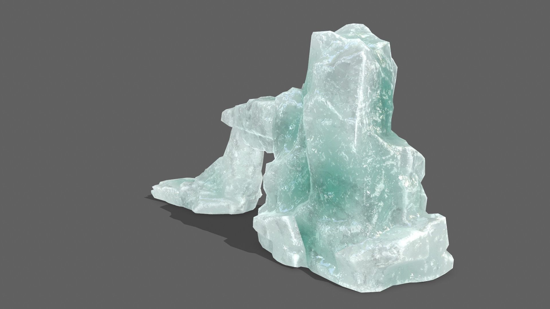 Ice Set piece of aquamarine Low-poly 3D model_5