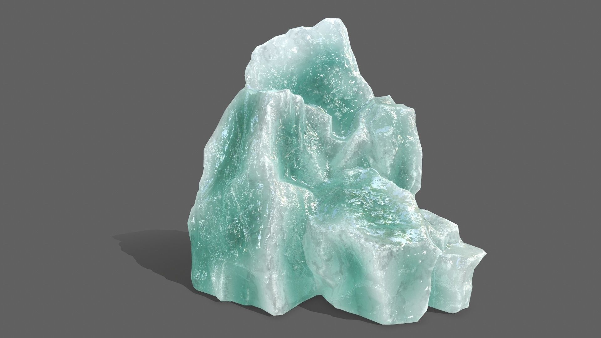 Ice Set piece of aquamarine Low-poly 3D model_17