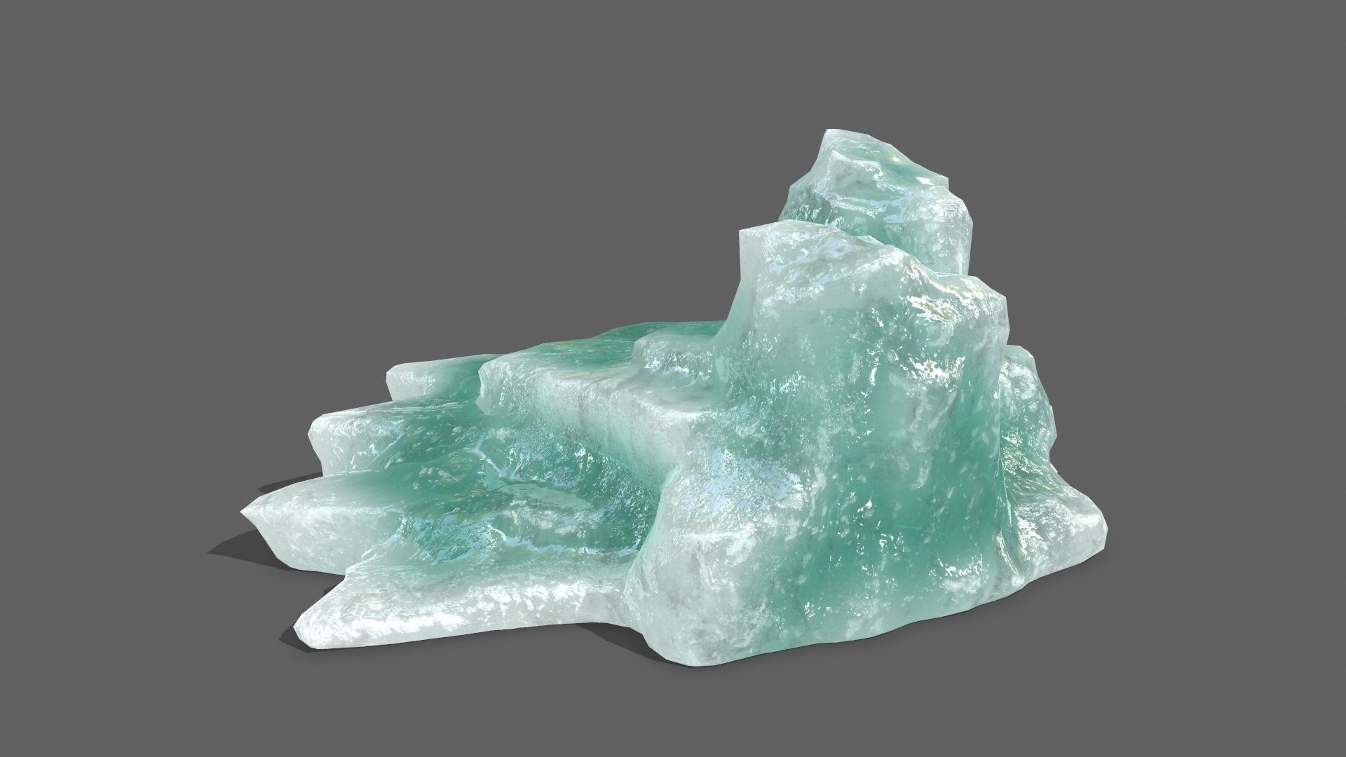 Ice Set piece of aquamarine Low-poly 3D model_13