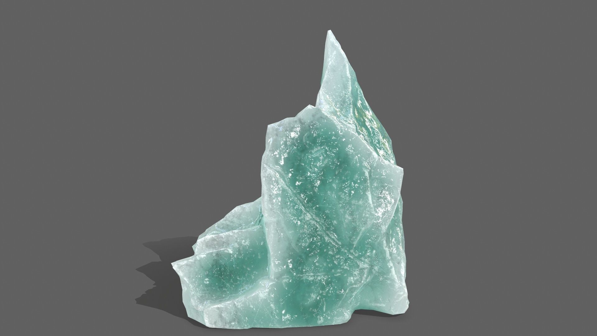 Ice Set piece of aquamarine Low-poly 3D model_21